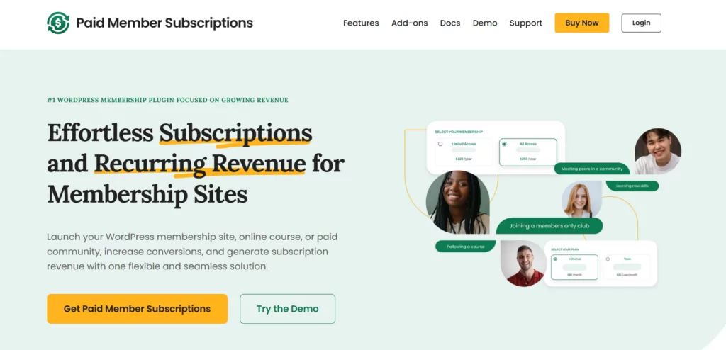 Paid Member Subscriptions WordPress membership plugin