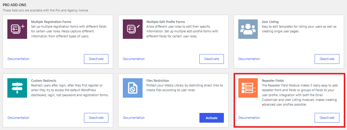 Repeater fields add-on
